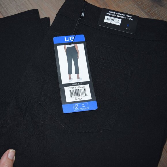 NWT Mario Serrani Italy Women's L Comfort Stretch Pull-on Capri Cropped Pants - Picture 5 of 10